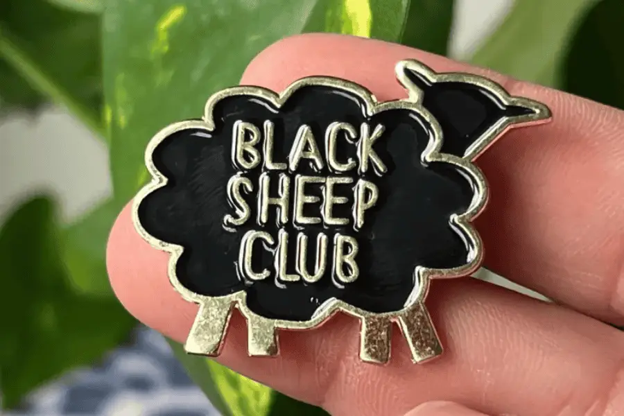 Black Sheep Enamel Pin_ Goth Punk Pinback - Weirdo Accessories