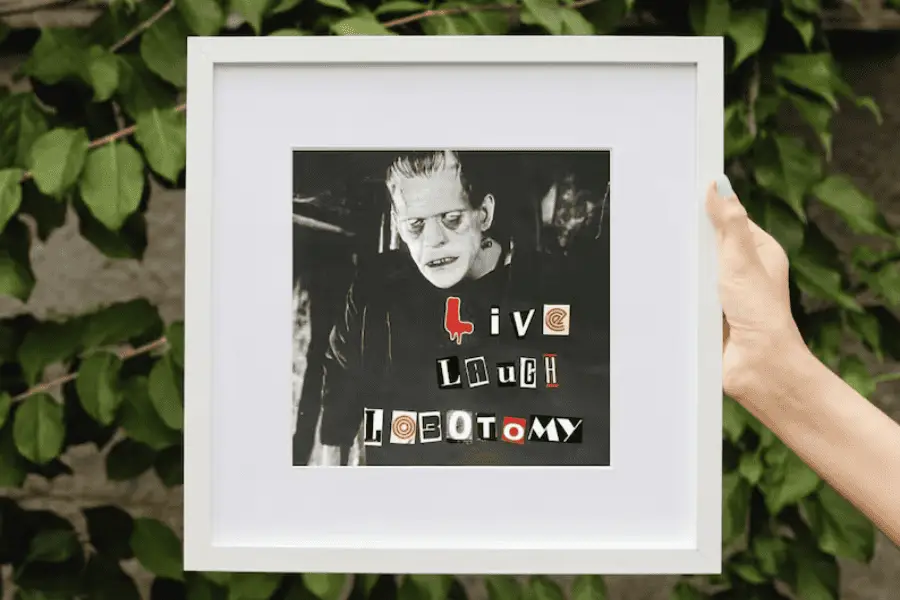 Frankenstein's Monster Art Print_ Vintage Horror Collage