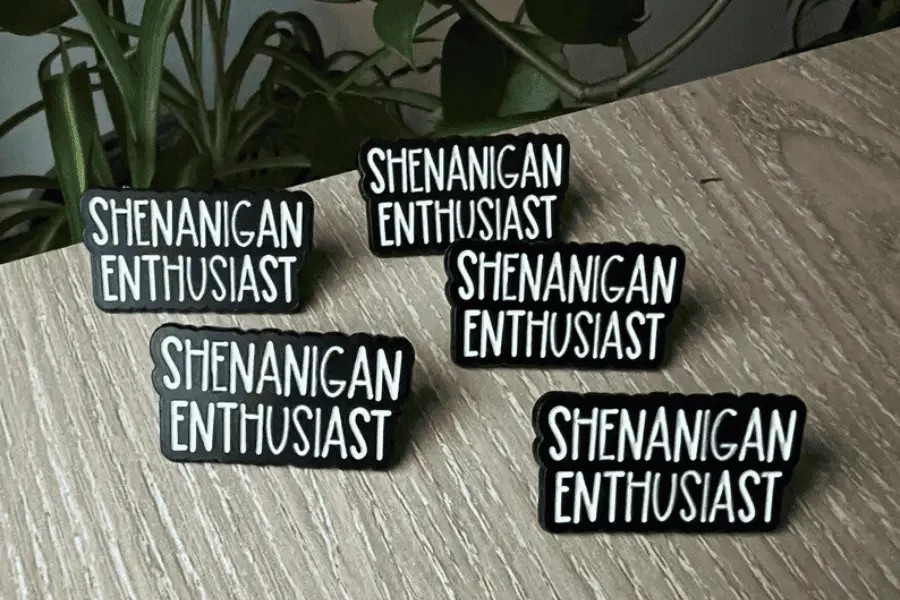 Shenanigan Enthusiast Funny Enamel Pin _ Black and White Lapel Brooch-GROUP